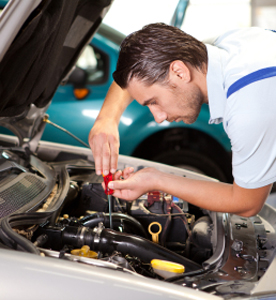 Mechanic working on an engine